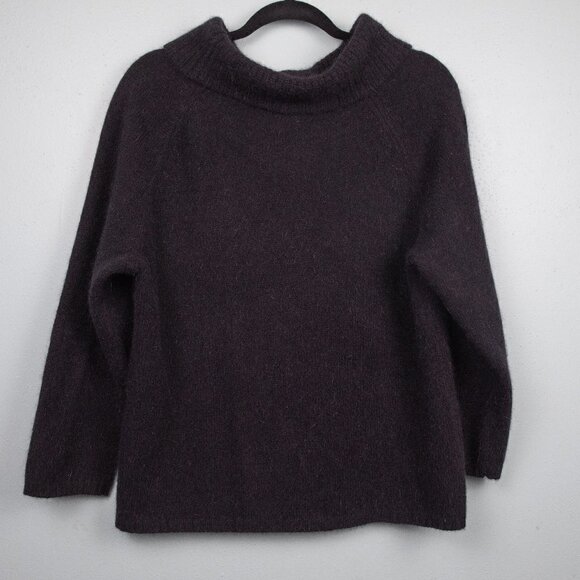 Vintage Rafaella black angora wool blend cowl neck sweater-XL - Picture 1 of 4